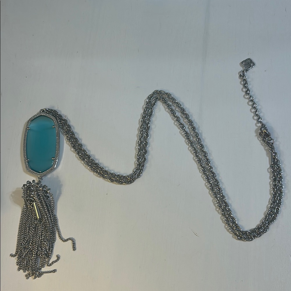 Kendra Scott Rayne Azure Blue and silver Pendant Necklace